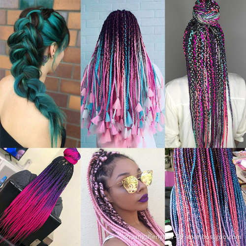 Wholesale 24inch OEM colors box crochet synthetic soft braiding hair omber black bleue original braid jumbo crochet braids